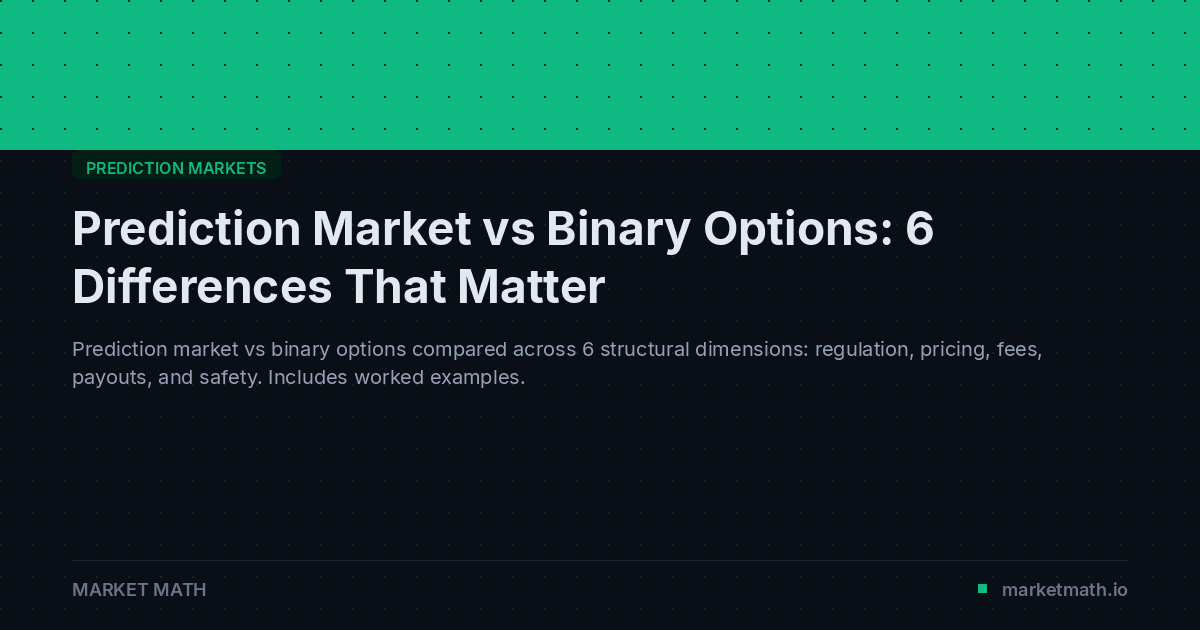 Prediction Market vs Binary Options: 6 Differences That Matter