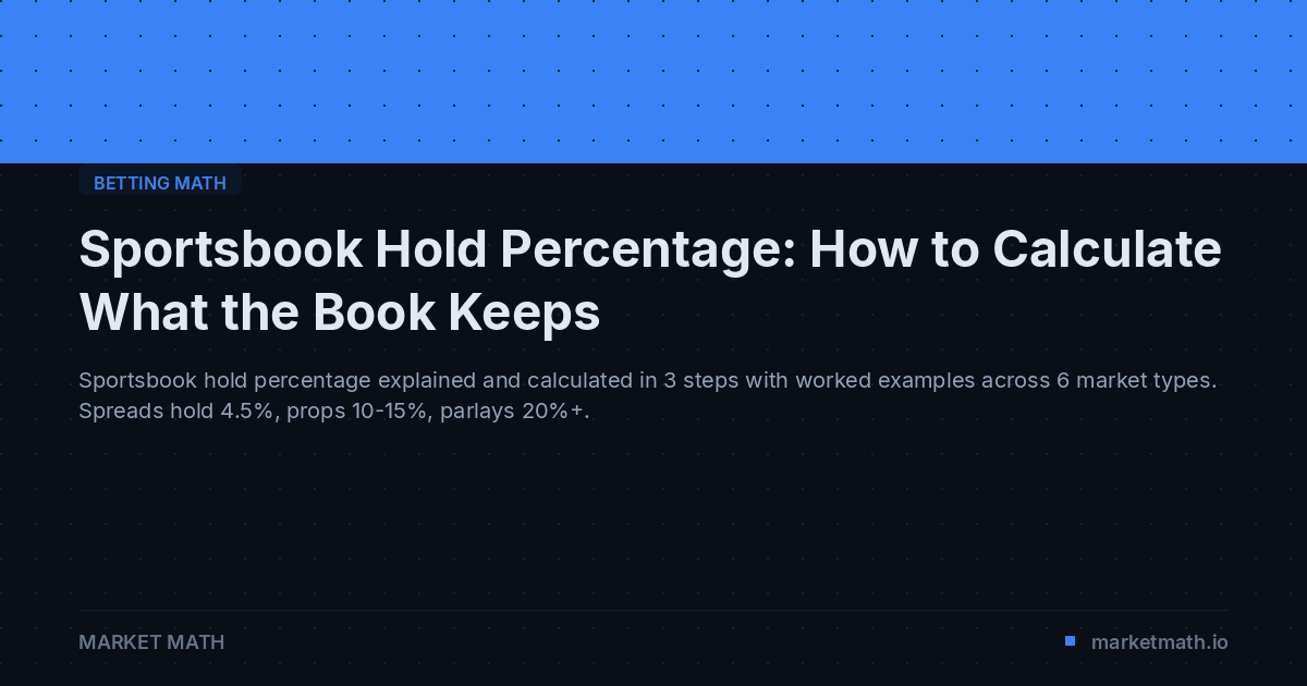 Sportsbook Hold Percentage: How to Calculate What the Book Keeps